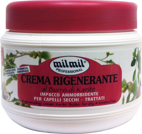 Milmil Professional Crema Rigenerante Al Burro Di Karite Μάσκα Μαλλιών για Επανόρθωση 500ml