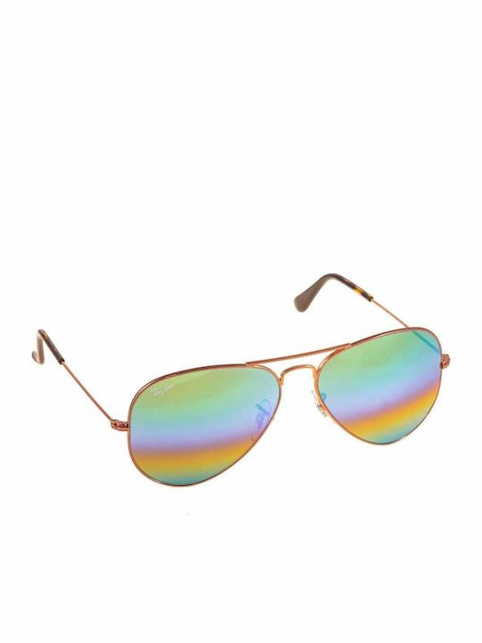 Ray Ban Aviator Unisex Sunglasses with Black Me...