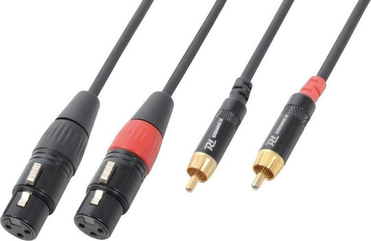 Power Dynamics Cable XLR Female 2 x RCA Female Black 3m 176.693