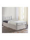 Dugan Bett Einzel Metallisch Silber Für Matratze 90x200cm E8068,1