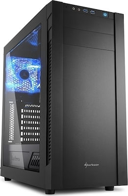 Sharkoon S25-W Midi Tower Computer Case with Window Panel Black