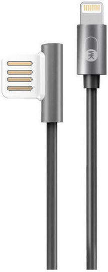 WK Winkel (90°) USB-A zu Lightning-Kabel Schwarz 1m (250120)