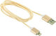 Braided / Magnet detasabil USB-A la Cablu Lightning Auriu 1m (06920)