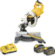 DEWALT Akku-Kapp- und Gehrungssäge Schiebesäge mit Schnittführung Laser & Scheibendurchmesser 250mm 2x6Ah
