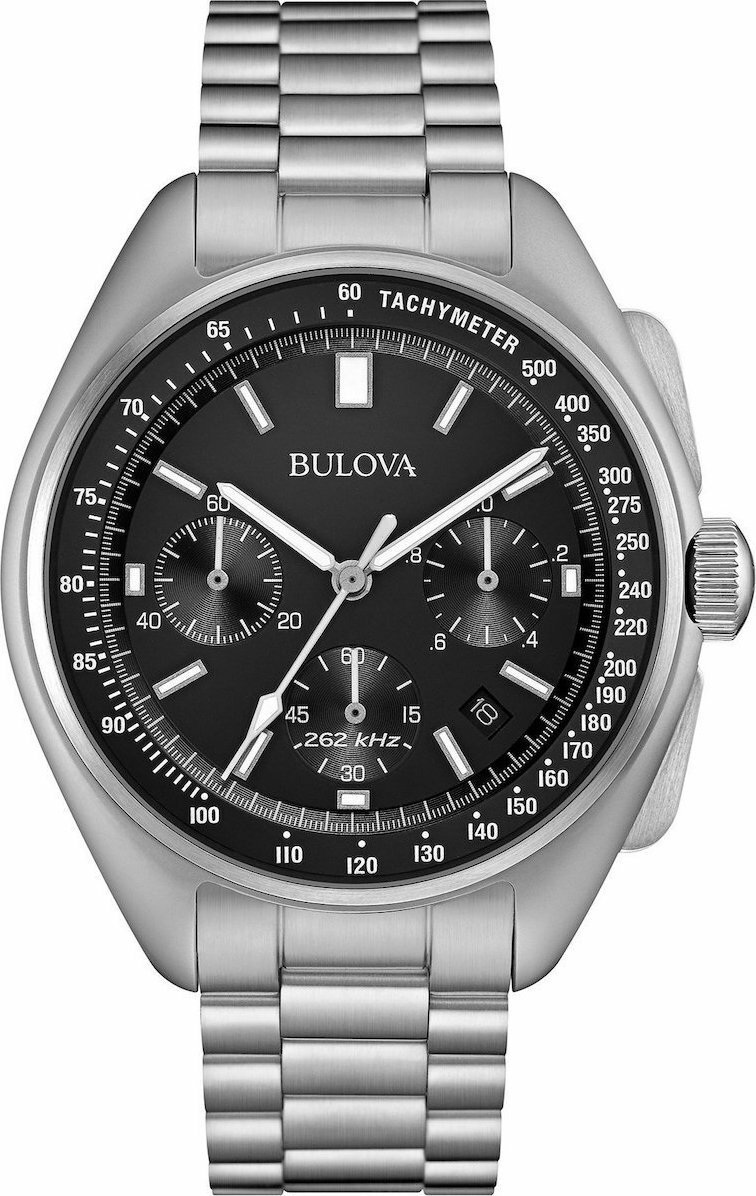 Bulova Moon Ceas Cronograf Baterie cu Argintiu Brățară metalică