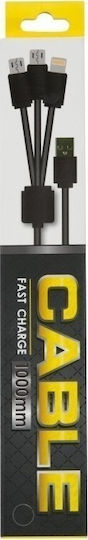 Regular USB to Lightning / micro USB 1m Cable Gray (3857)