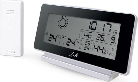 Life WES-200 221-0008 Ασύρματος Μετεωρολογικός Σταθμός Ψηφιακός Επιτραπέζιος Μαύρος