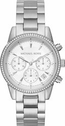 Michael Kors Ritz Ceas Cronograf cu Argint Brățară metalică