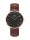 Daniel Wellington Classic Bristol Men's Watch 40mm Battery with Brown Leather Strap