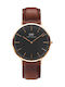 Daniel Wellington St Mawes Watch Battery with Brown Leather Strap