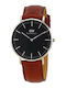 Daniel Wellington Classic St Mawes Men's Watch 36mm Battery with Brown Leather Strap