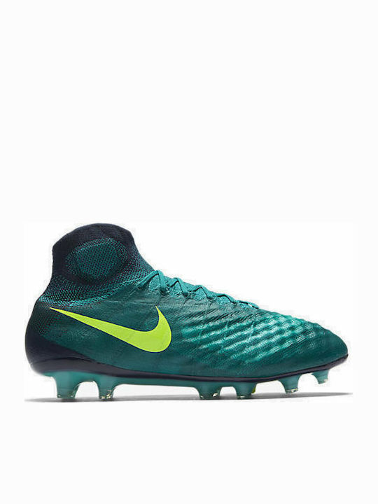Nike Magista Obra II FG Ψηλά Ποδοσφαιρικά Παπούτσια με Τάπες Πράσινα