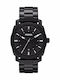 Fossil Ανδρικό Ρολόι 42mm Μπαταρίας με Μαύρο Μεταλλικό Μπρασελέ