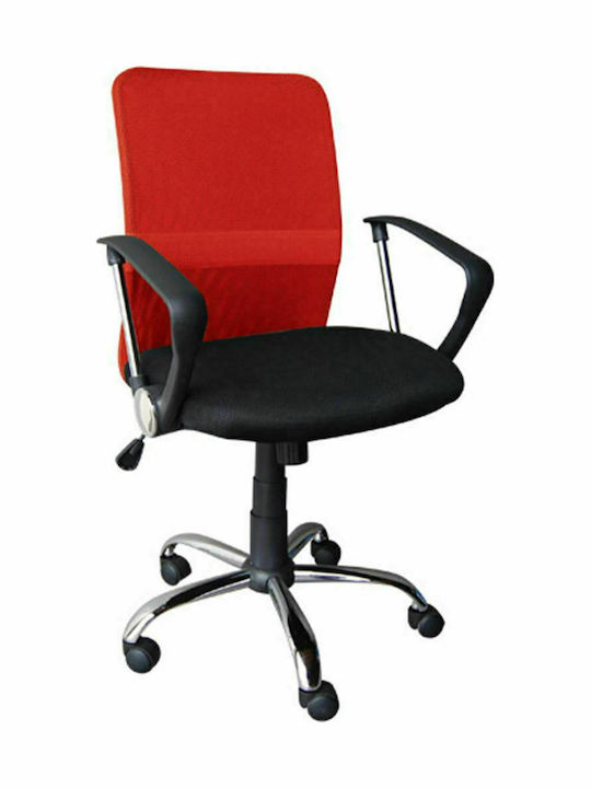 Καρέκλα Γραφείου με Μπράτσα BF2009 Κόκκινη Wood...
