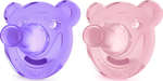 Philips Orthodontic Pacifiers Silicone Purple-Pink with Case for 3+ months 2pcs