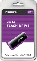 Integral Pendrive 32GB USB 3.0 Stick Μαύρο