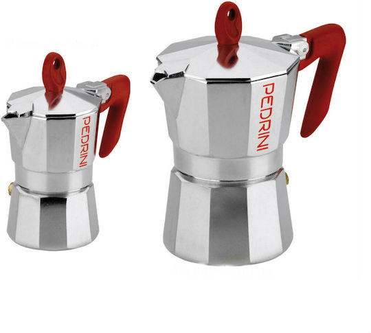 Pedrini Stovetop Espresso Pot for 4Cups Silver