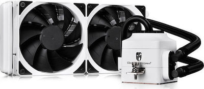 Deepcool Captain 240 EX White Wasserkühlung für Prozessor Doppelter Ventilator 120mm für Sockel 1200/115x Weiß