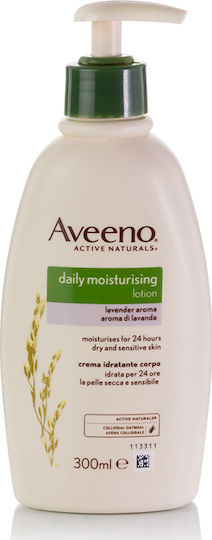 Aveeno Lavender Daily Moisturising Feuchtigkeitsspendende Lotion Körperpflege mit Duft Lavendel für Trockene & Empfindliche Haut 300ml