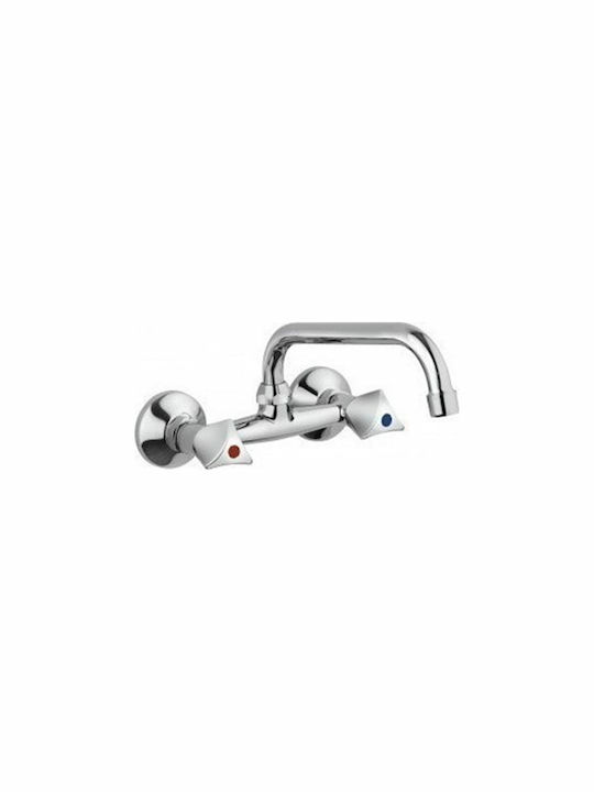 Paini Classica Kitchen Faucet Wall Silver