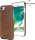 Pierre Cardin Dünne Harte Umschlag Rückseite Leder Braun (iPhone SE 2022/2020/8/7)