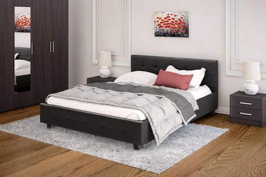 Roi Κρεβάτι Υπέρδιπλο για Στρώμα 160x200cm Μαύρο Roi Κρεβάτι Υπέρδιπλο για Στρώμα 160x200cm Μαύρο