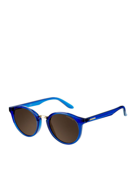 Carrera Men's Sunglasses with Blue Horn-Rimmed Frame and Grey Lenses 5036/S VV1/8E
