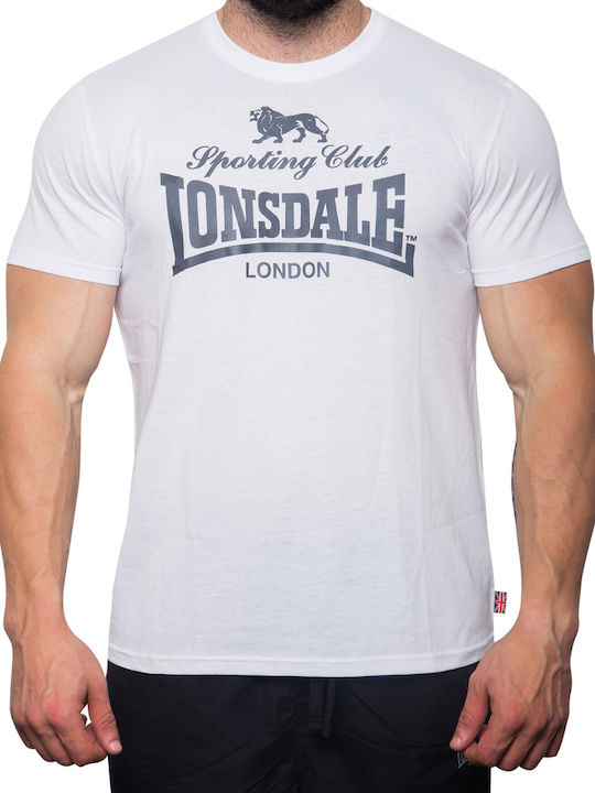 Lonsdale Sporting Club Bărbați T-shirt Sportiv cu Mânecă Scurtă Alb