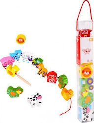 Tooky Toys Pull-Along Animals with Cord for 24++ Months