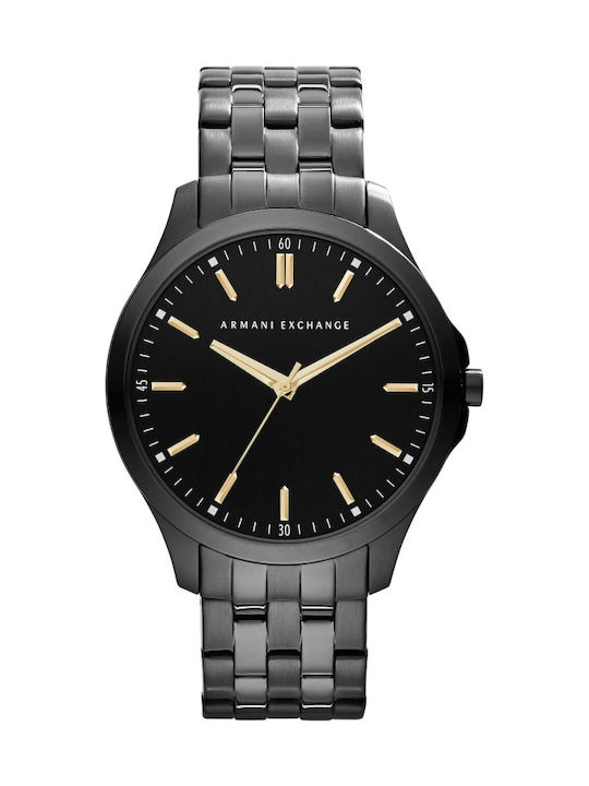 Armani Exchange Herrenuhren 46mm Batterie mit Schwarz Rostfreier Stahl Armband