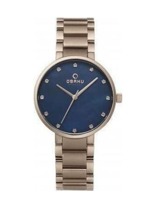 Obaku Часовник с Розово злато Метална Гривна V189LXVLSV