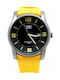 Q&Q Battery Watch with Rubber Strap Yellow