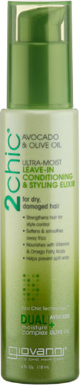 Giovanni 2 Chic Ultra Moist Leave-In Conditioning & Styling Conditioner Color Protection for Coloured Hair 118ml
