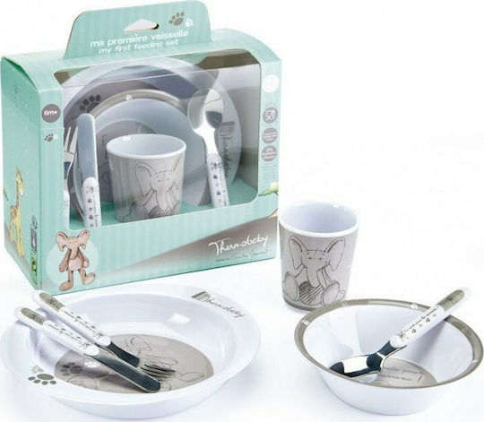 Thermobaby Thermobaby Baby & Kids Feeding Set Made of Gray Melamine 6 Pieces
