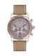 Quantum Watch Chronograph Battery with Brown / Brown Leather Strap ADG479.574