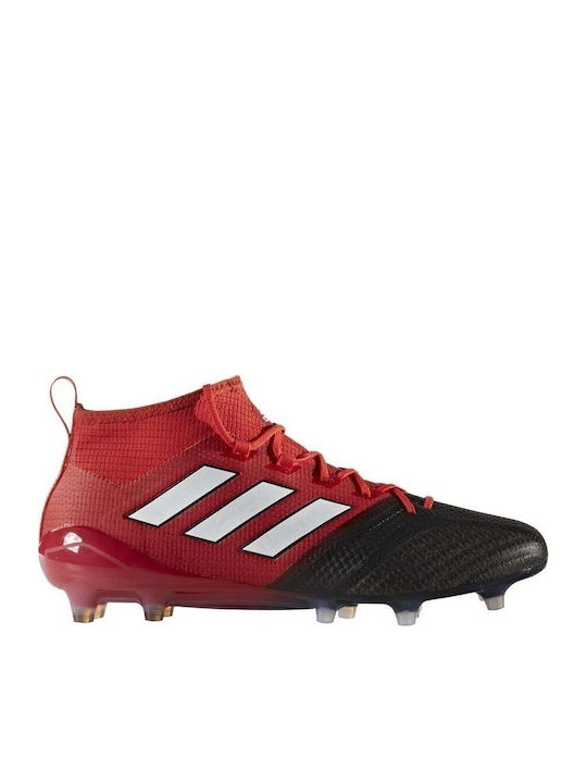 Adidas Ace 17.1 Primeknit Firm Ground Ψηλά Ποδοσφαιρικά Παπούτσια με Τάπες Κόκκινα