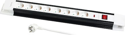 LogiLink 8-Outlet Power Strip with Surge Protection White