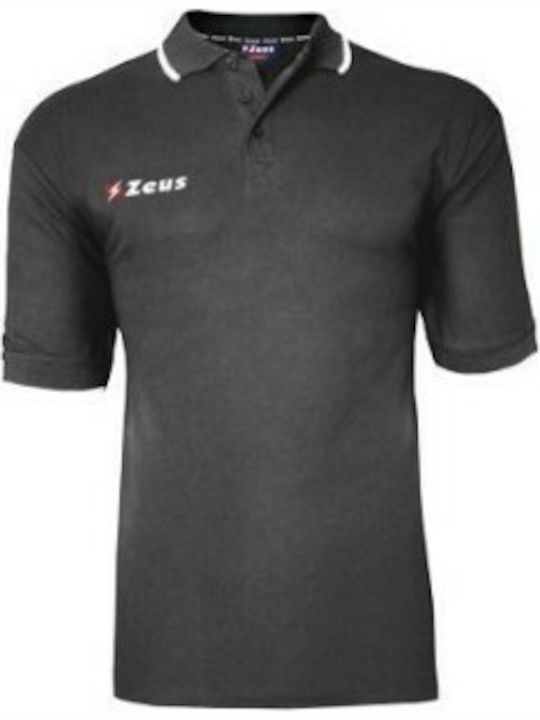 Zeus Polo Golf Bluza Sportivă pentru Bărbați cu Mânecă Scurtă Polo Neagră