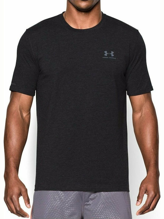 Under Armour Chest Lockup Αθλητικό Ανδρικό T-shirt Μαύρο Μονόχρωμο