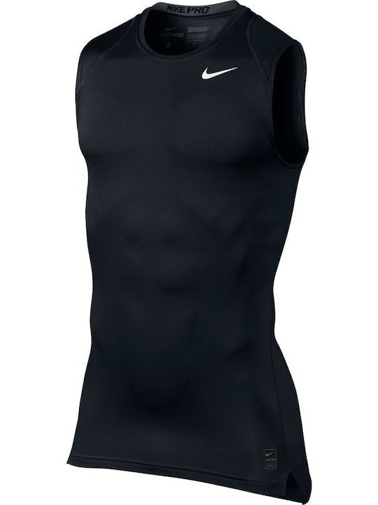 Nike Pro Cool Compression Ανδρική Ισοθερμική Αμάνικη Μπλούζα Compression Μαύρη
