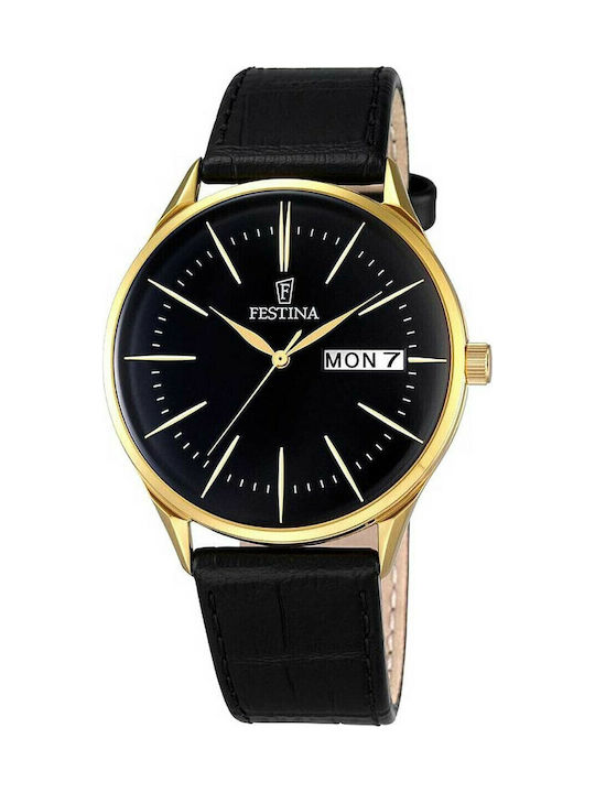 Festina Ανδρικό Ρολόι 43mm Μπαταρίας με Μαύρο Δ...