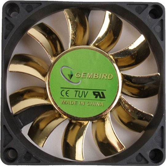 Gembird D7015SM-3 Gehäuselüfter 70mm 4000rpm 8.34cfm Ohne LEDs Beleuchtung und Verbindung 3-polig