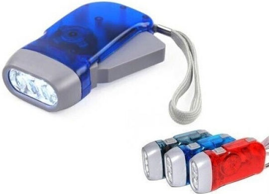 BigBuy Lumină de lucru și de sit, cu baterie Lanternă LED Lanternă Led reîncărcabilă cu dinam de mână Albastru