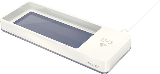 Leitz Ασύρματος Φορτιστής (Qi Pad) Λευκός (Leitz WOW Desk Organiser with Inductive Charger)