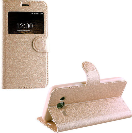 Volte-Tel iPhone Plus 7 5.5" Leather Gold TPU View Book Synthetic Leather Gold (iPhone 8/7 Plus)