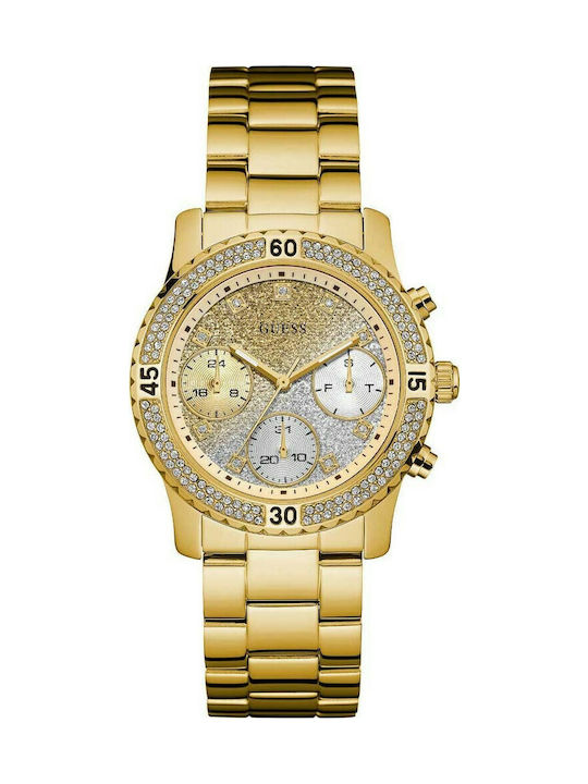 Guess Watch Chronograph with Gold Metal Bracelet W0774L5