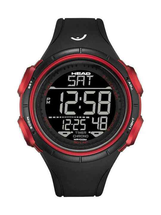 Head Slalom Digital Watch with Black Rubber Strap