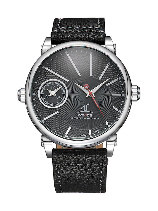 Weide Men's Watch 50mm Battery with Black Leather Strap
