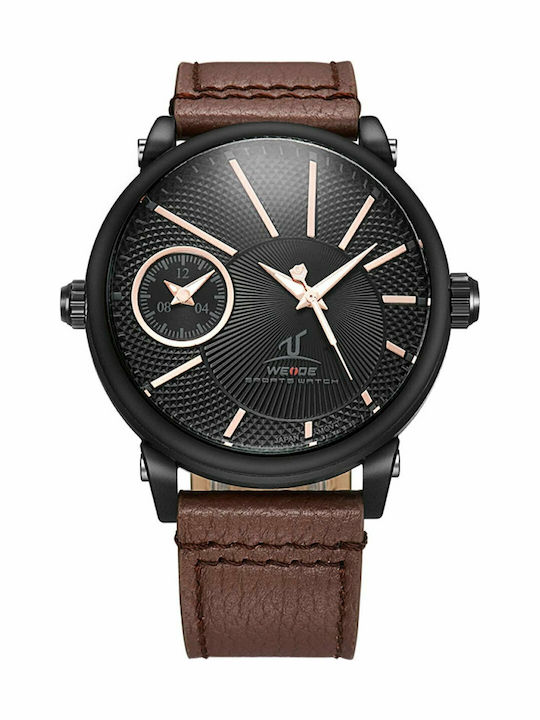 Weide Men's Watch 50mm Battery with Brown Leath...