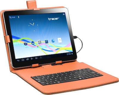 Tracer 9.7" Klappdeckel Synthetisches Leder mit Tastatur Englisch US Orange (Universal 9.7" - Universell 9,7 Zoll) TRATOR43703